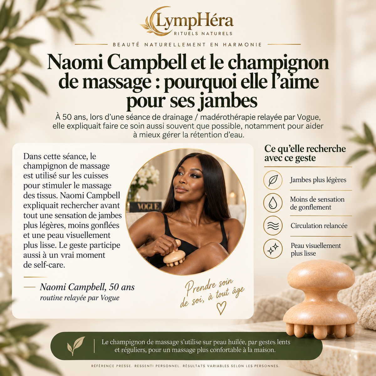 Utilisation du champignon de massage LympHéra