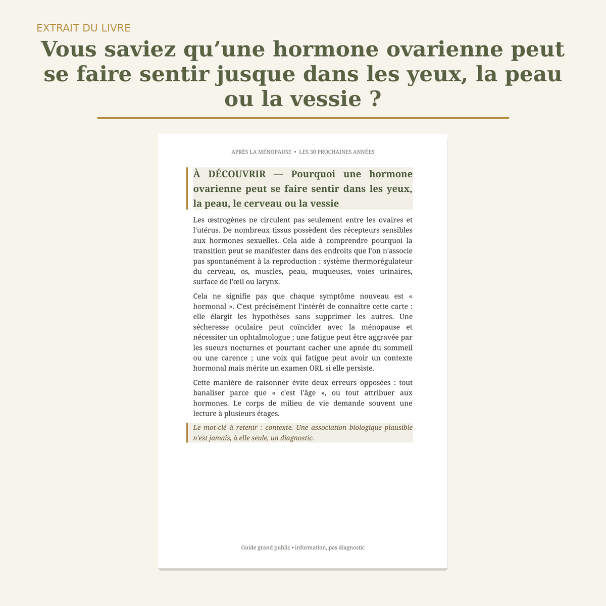 Illustration des hormones et des changements du corps pendant la ménopause