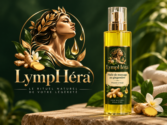 Huile de massage au gingembre LympHéra pour le corps