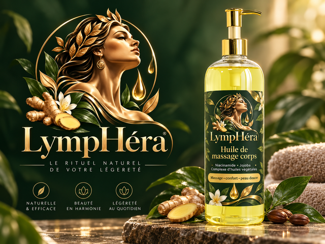 Huile de massage au jojoba LympHéra pour le corps